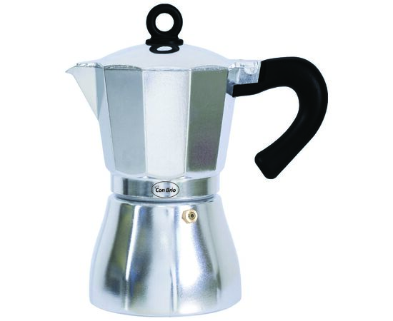 Гейзерная кофеварка Con Brio CB-6509 на 9 чашек (450мл), Об'єм: 0,45 л., Колір: Сірий