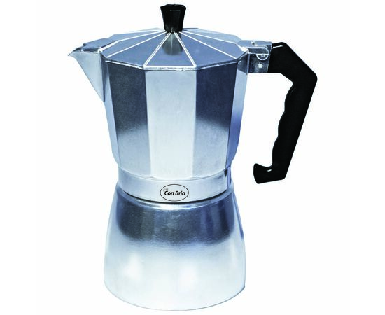 Гейзерная кофеварка Con Brio CB-6109 на 9 чашек (450мл), Об'єм: 0,45 л., Колір: Сірий